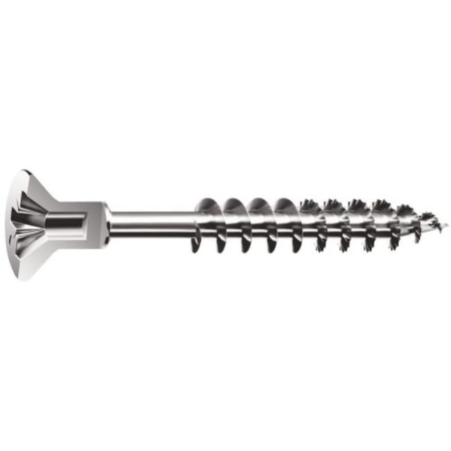 vis a bois agglomere tete fraisee empreinte pozidriv acier zingue blanc partiellement filetees spax cap diametre 4 5 mm longue leroy merlin