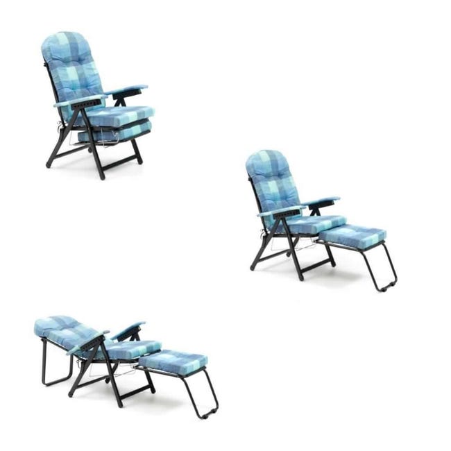 Sedia Sdraio Lipari XL Cordonata Reclinabile In Pvc Grigio Tortora - Foto 3