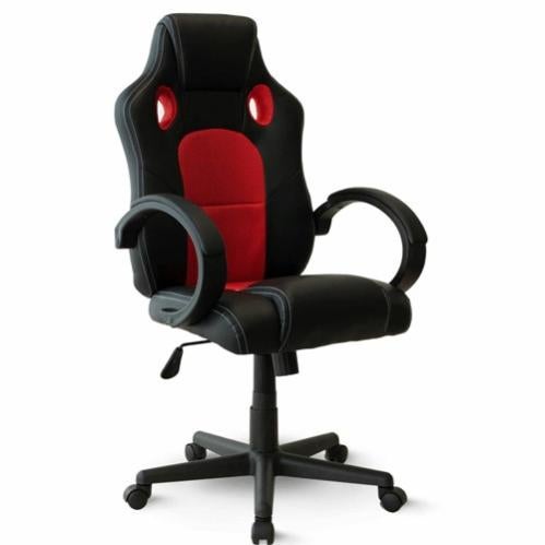 Poltrona ufficio ergonomica professionale in similpelle rossa e nera. Poltrone  gaming | Leroy Merlin