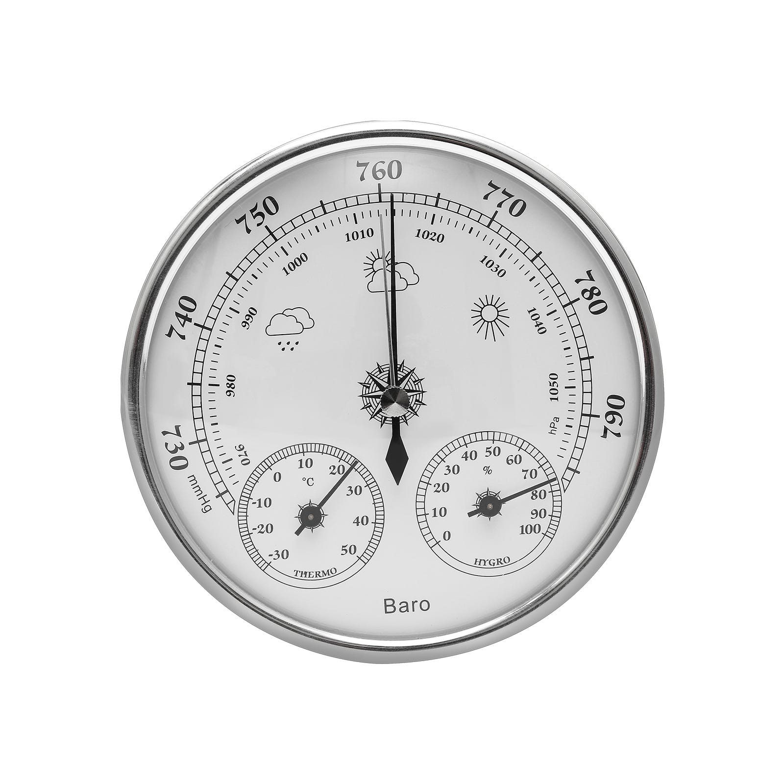 Termometro barometro al resort meteorologico analogico 3 in 1 igrometro  rotondo
