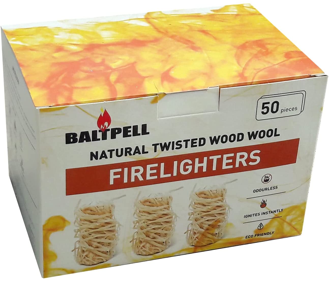 Firelighters Wood Wool 50 PCS Accendifuoco Ecologico, Lana di Legno,  Naturale