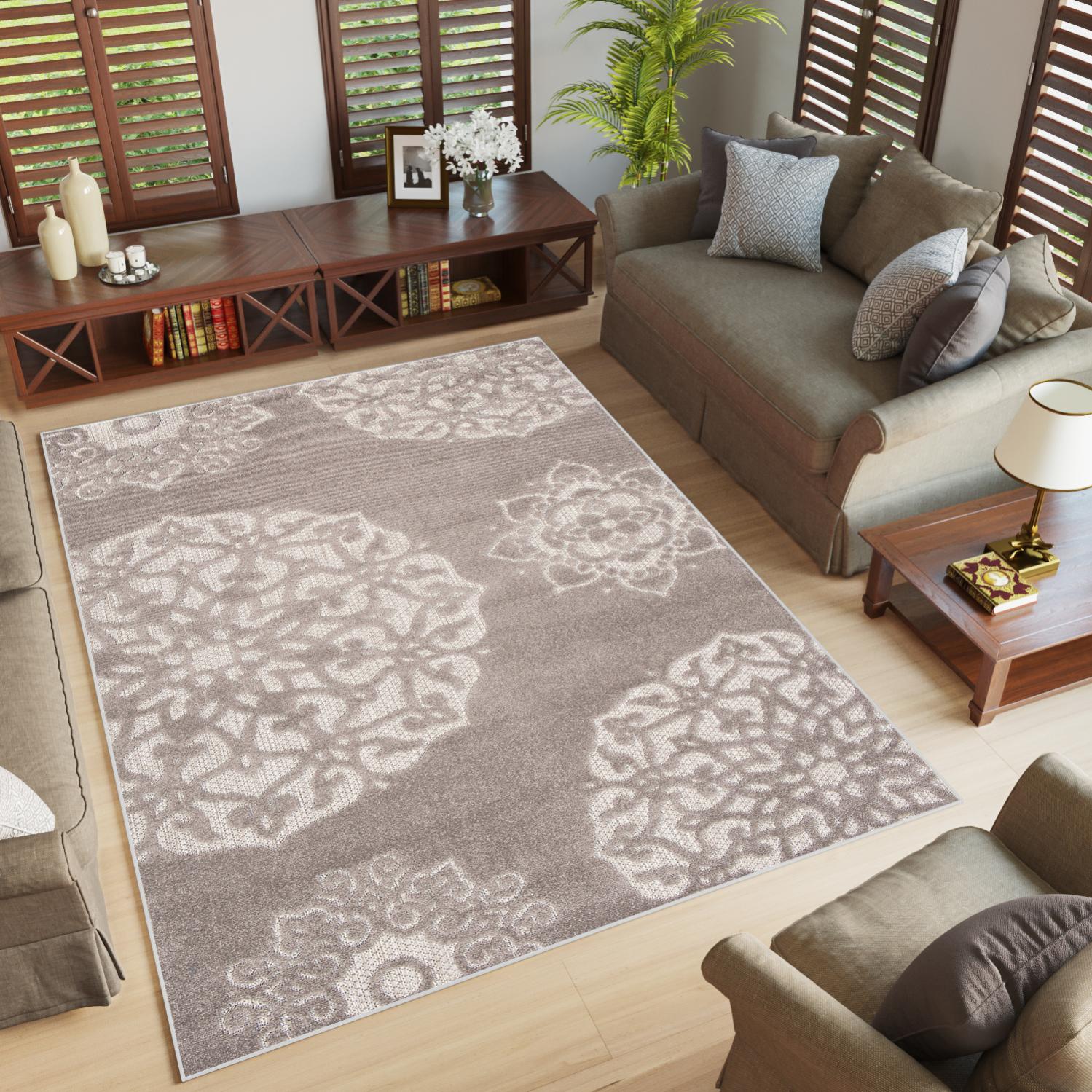 HomebyHome Alfombra Tejido Plano Diseño Moteado Liso Terraza Balcón Jardín Interior Exterior Resistente A La Intemperie Rectangular Azul, Tamaño:80x250 Cm