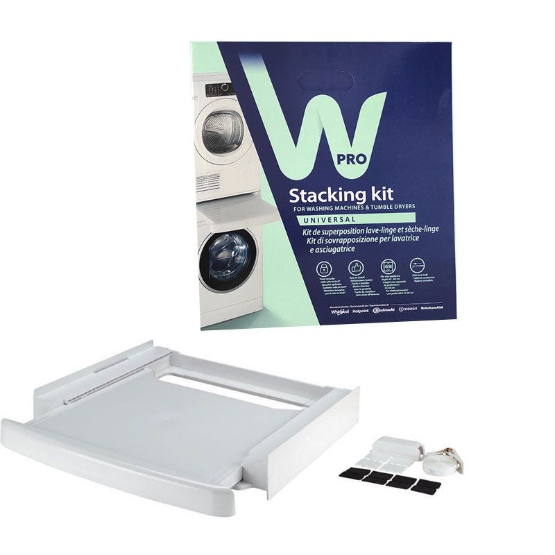 Wpro kit de superposition lave linge & sèche linge avec tablette  coulissante et sangle sks101 WPRO WPRO-SKS101 Pas Cher 