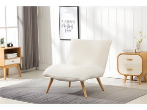 Lot de 2 fauteuils scandinave tissu blanc Casita FAUDEKBLANC