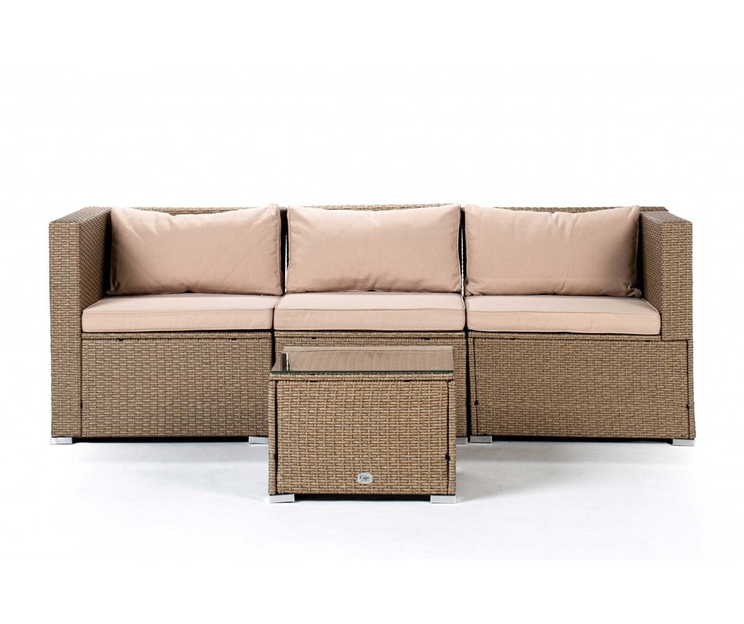Muebles de jardín comedor georgia 8 plazas ratán sintético beige kiefergarden