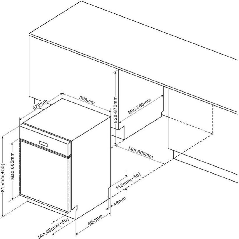 Lave-vaisselle encastrable BRANDT 14 Couverts 59.8cm D, BDB424DX - 4