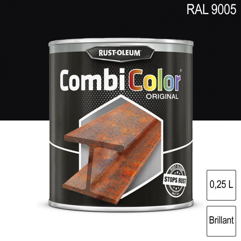 Peinture fer CombiColor Original RAL 9005 Noir foncé brillant