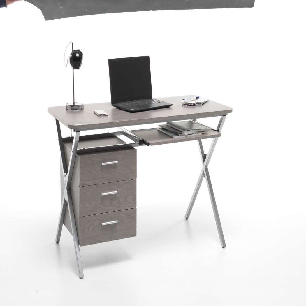 Scrivania porta pc da ufficio colore grigio misura 120x60 modello