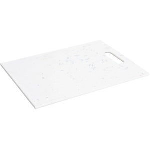 Relaxdays Planche à découper avec passoire, plastique, 50x29 cm, bac  récupérateur pliable, pour la cuisine, blanc - noir