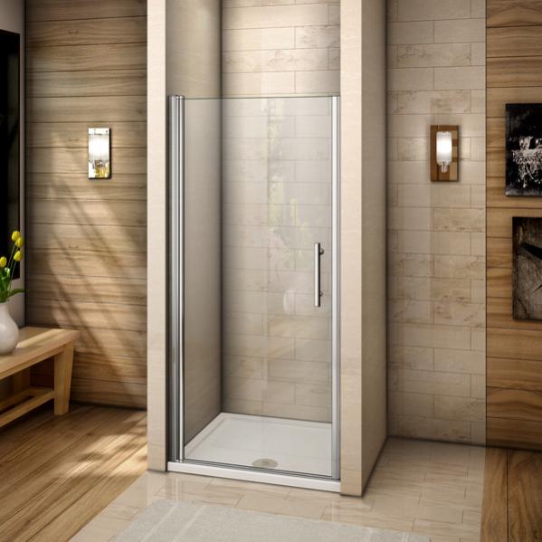 Porte de douche pivotante 100cm en 6mm verre anticalcaire Installation en niche Hauteur 197cm