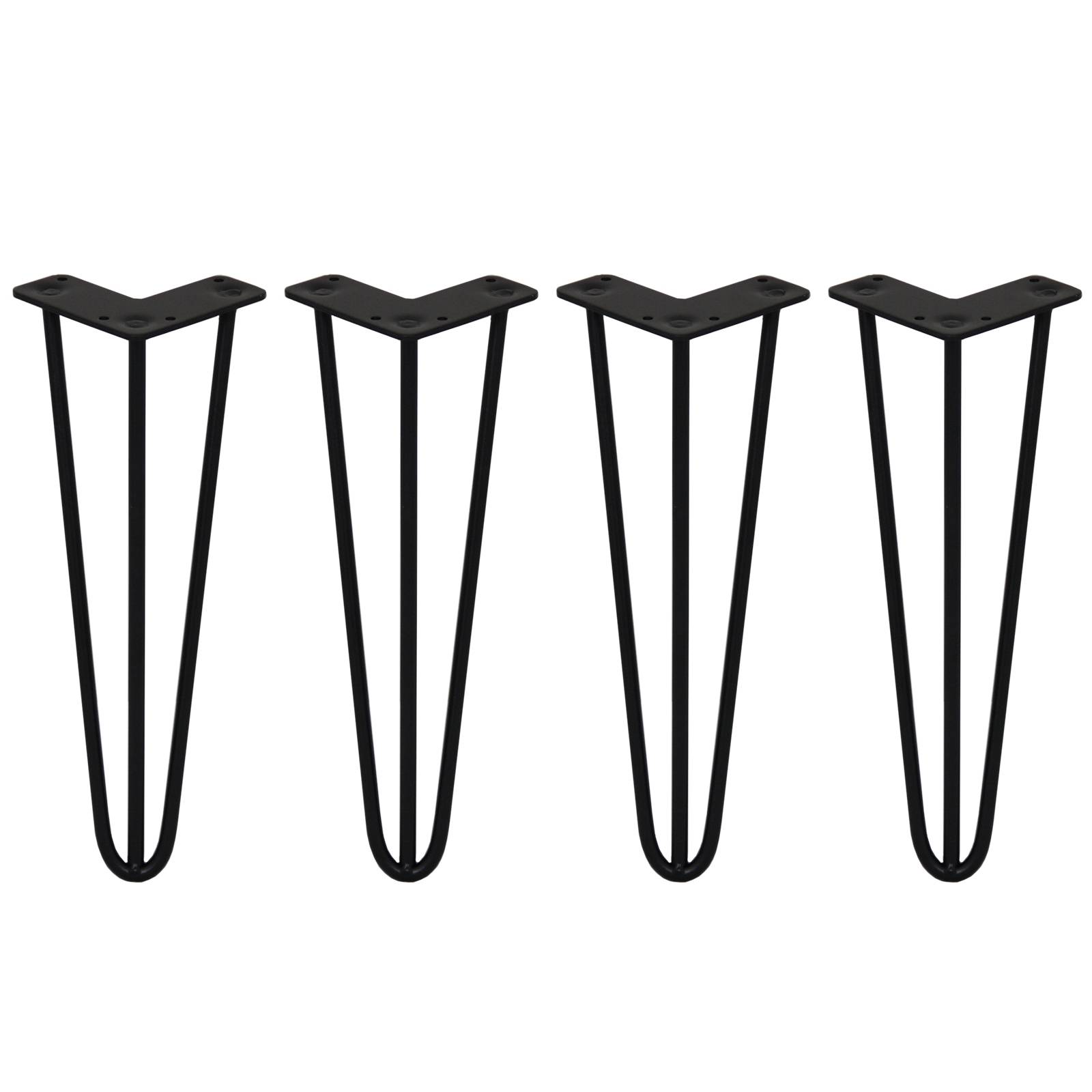 Drenky Patas para Muebles 20 cm, 4 Piezas Patas para Mesas Hierro Hairpin  Legs Negro Patas