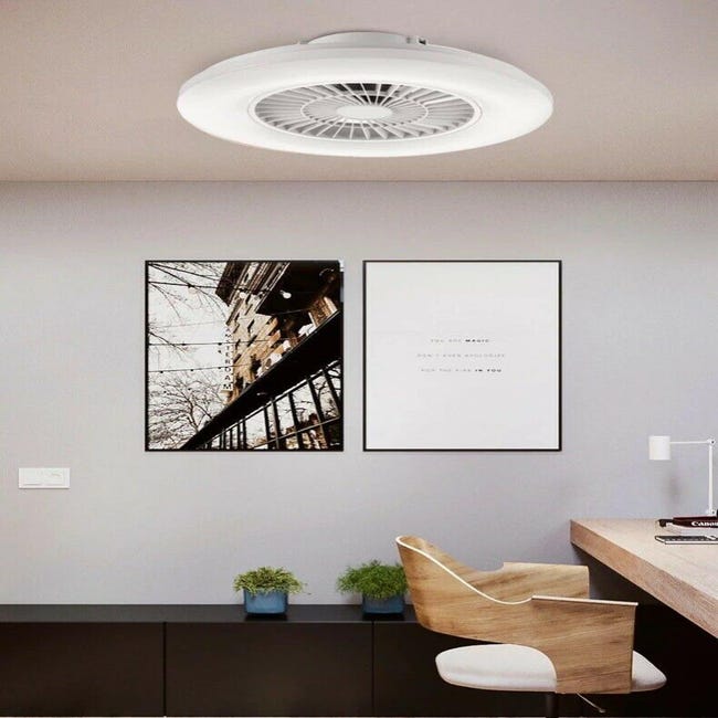 Plafoniera lampada a led da soffitto con ventilatore smart compatibile  alexa 60w