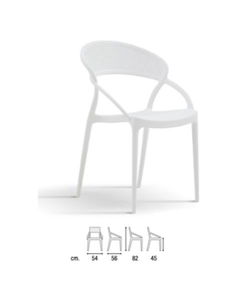 Set 4 sedie bianche di design da giardino, Zenzero Shop, Bianco, ZZNLF6050  | Leroy Merlin
