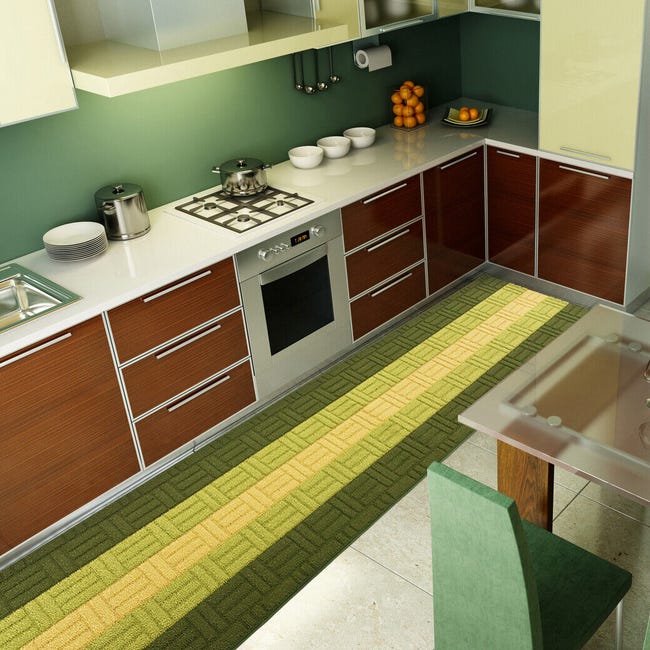 Tappeto Cucina 57x290 cm Tessitura 3D 100% Made in Italy Bordato