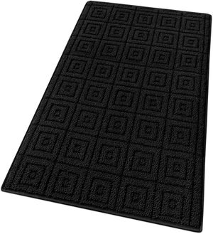 Tappeto Cucina 3D Nero 100% Made in Italy Antiscivolo Tinta Unita Lavabile  Morbido Assorbente In