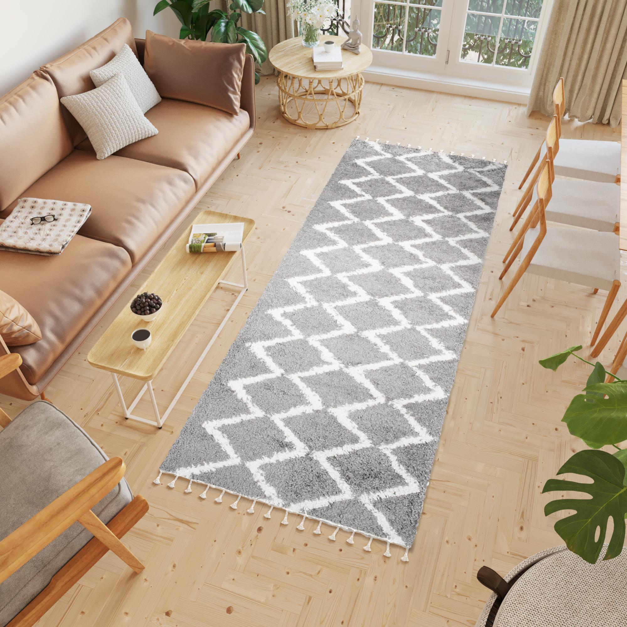 TAPISO Maya Tappeto Passatoia Corridoio Moderno Grigio Nero Blu Macchiato Sottile 60 X 320 Cm 85981880