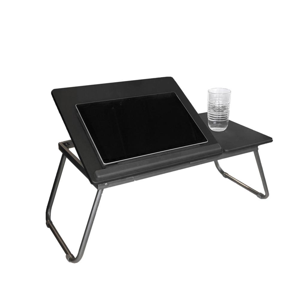 Mesa Ajustable Para Portátil - Soporte Plegable De Aluminio, 42x26x25 Cm - Negro