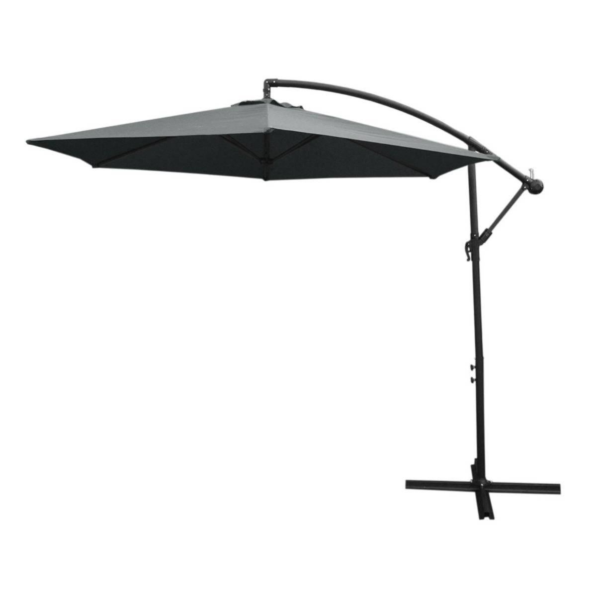 Ombrellone A Sbalzo CLIPOP 3m | Grigio | Base A Croce In Metallo | Protezione UV
