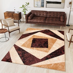 Tapiso colorado tapis salon traditionnel anthracite marron crème