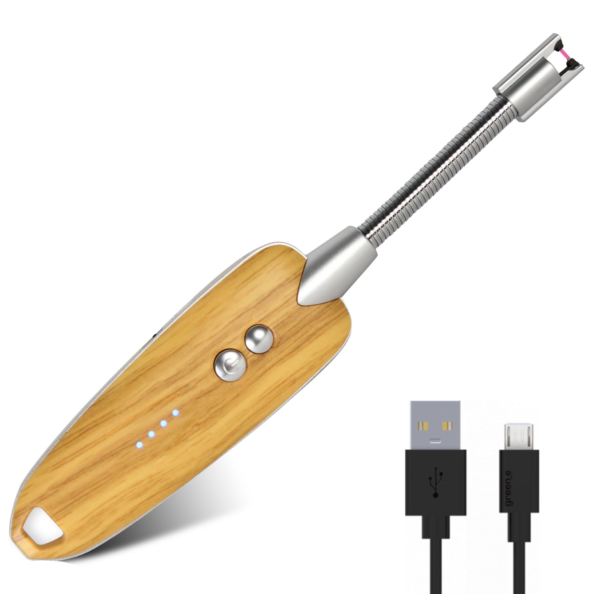 Soldela - Mechero eléctrico (USB, recargable, flexible, mango largo de 21  cm)