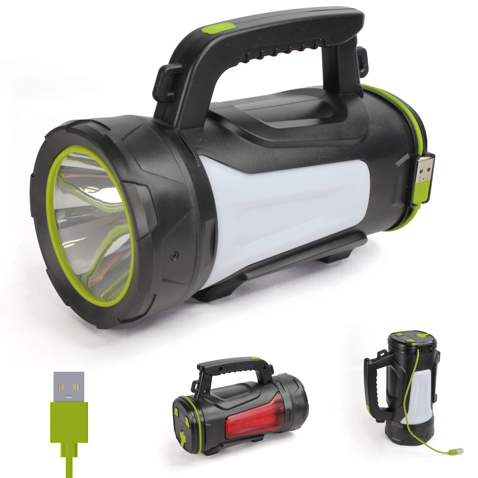 Lampe Torche LED Rechargeable USB 1000 Lumens - 3 Modes - Lumieres