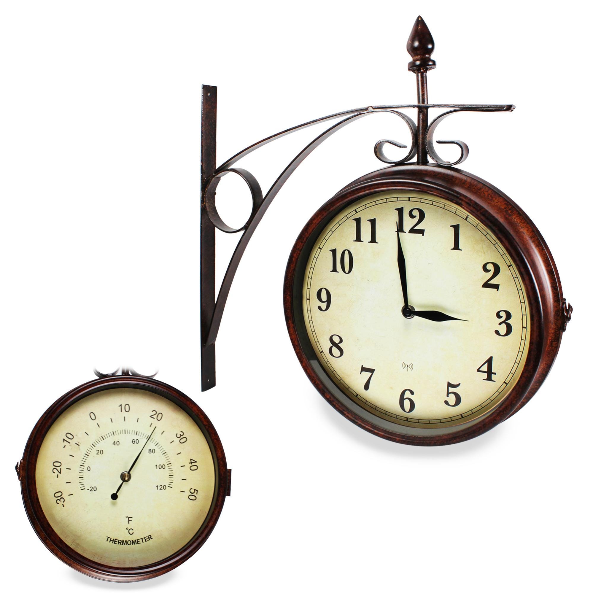 Horloge De Gare Double Face Vintage 27 CM Pendule De Gare Retro horloge-de-gare-double-face-vintage-27-cm-pendule-de-gare-retro