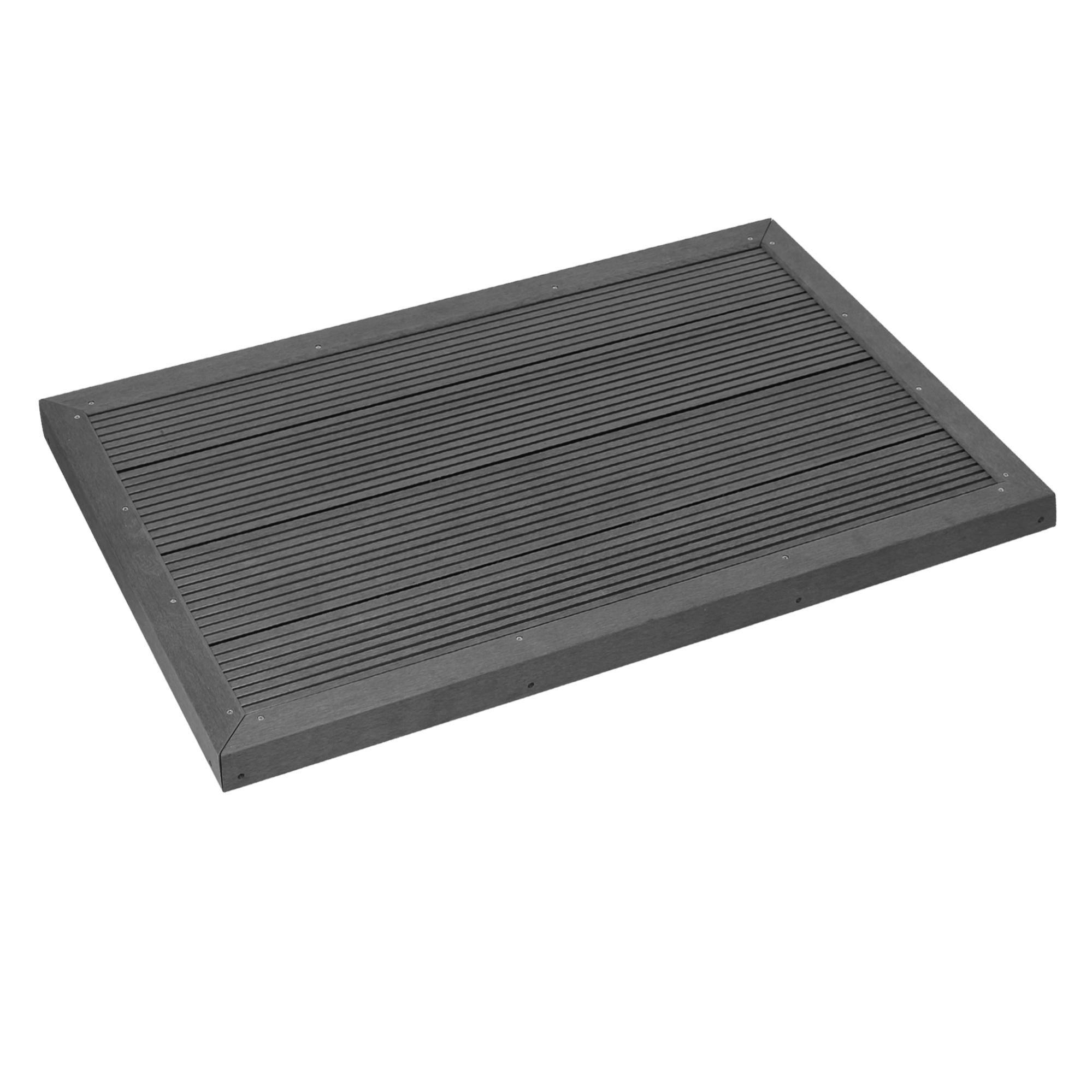 Ml-Design Elemento De Suelo De Wpc Para Ducha Solar, Gris Oscuro, 101 X 63 X 5,5 Cm, Base Antideslizante, Incluye Material De Montaje, Placa Exterior