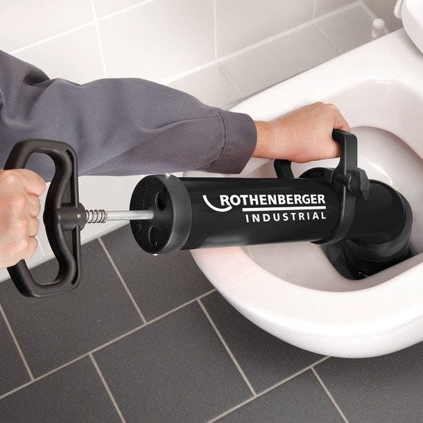Déboucheur de Toilette Haute Pression avec 4 Têtes Remplaçables Déboucheur  à Pompe wc Déboucheur de Canalisation