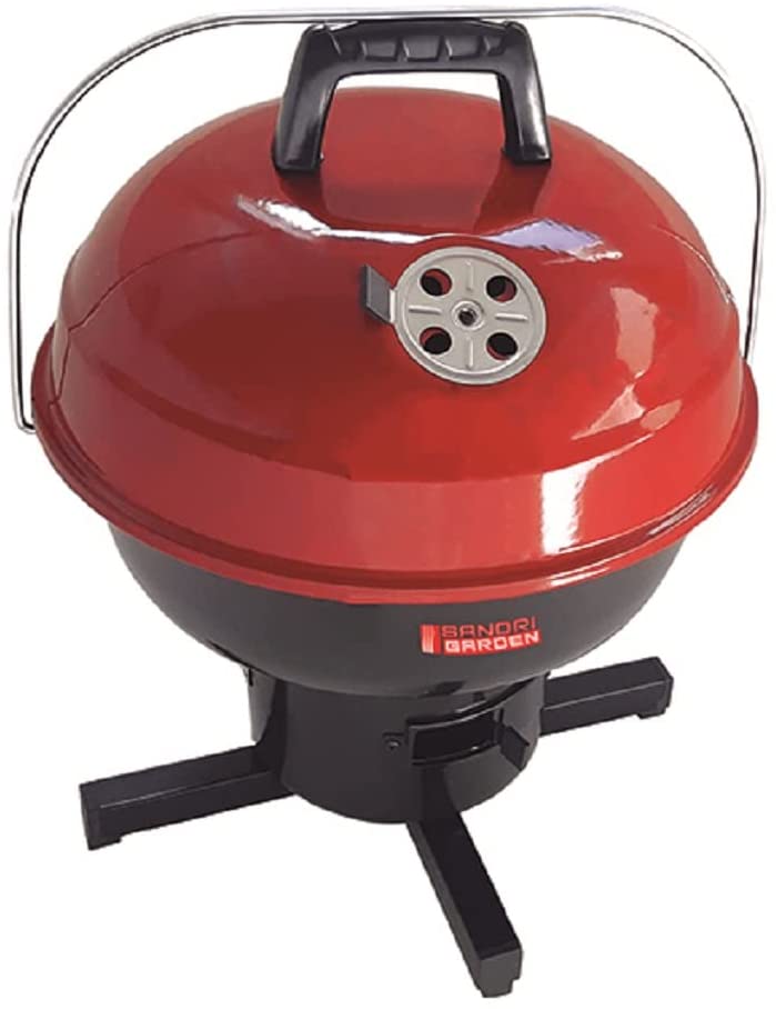 Barbecue a Carbone Carbonella Da Giardino Campeggio Portatile Griglia  Smaltata Accensione Rapida 38x38x19cm