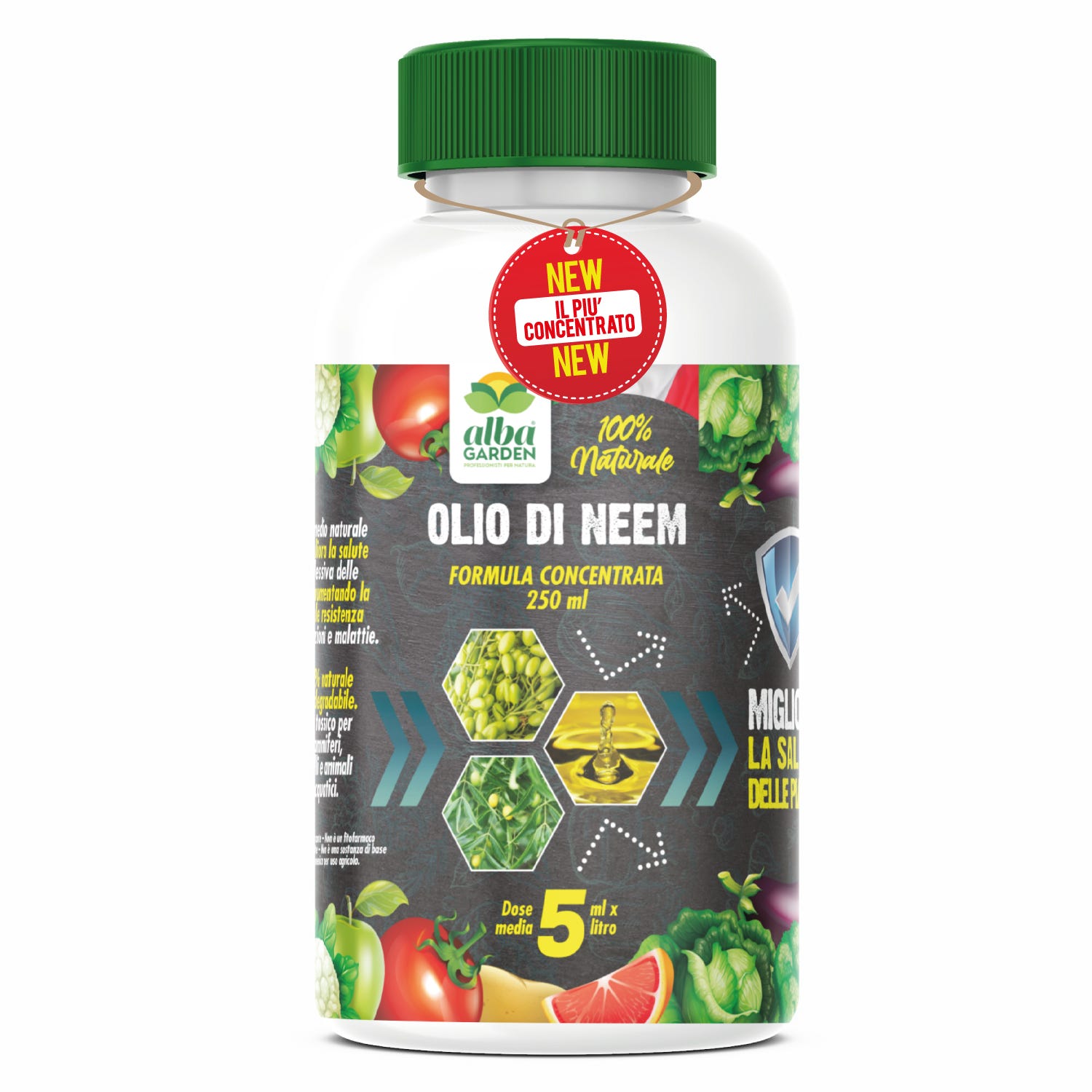 Olio Di Neem Per Piante Concentrato Puro -Albagarden - Repellente Contro  Insetti Funghi Acari Afidi x 250 ml