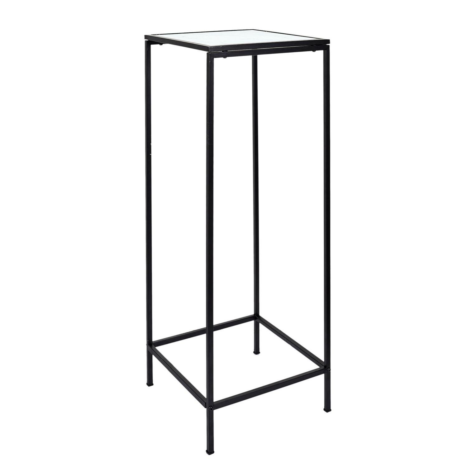 Sellette D'Entrée Felicity Effet Marbre Blanc/Noir – Table D'Appoint Design Moderne
