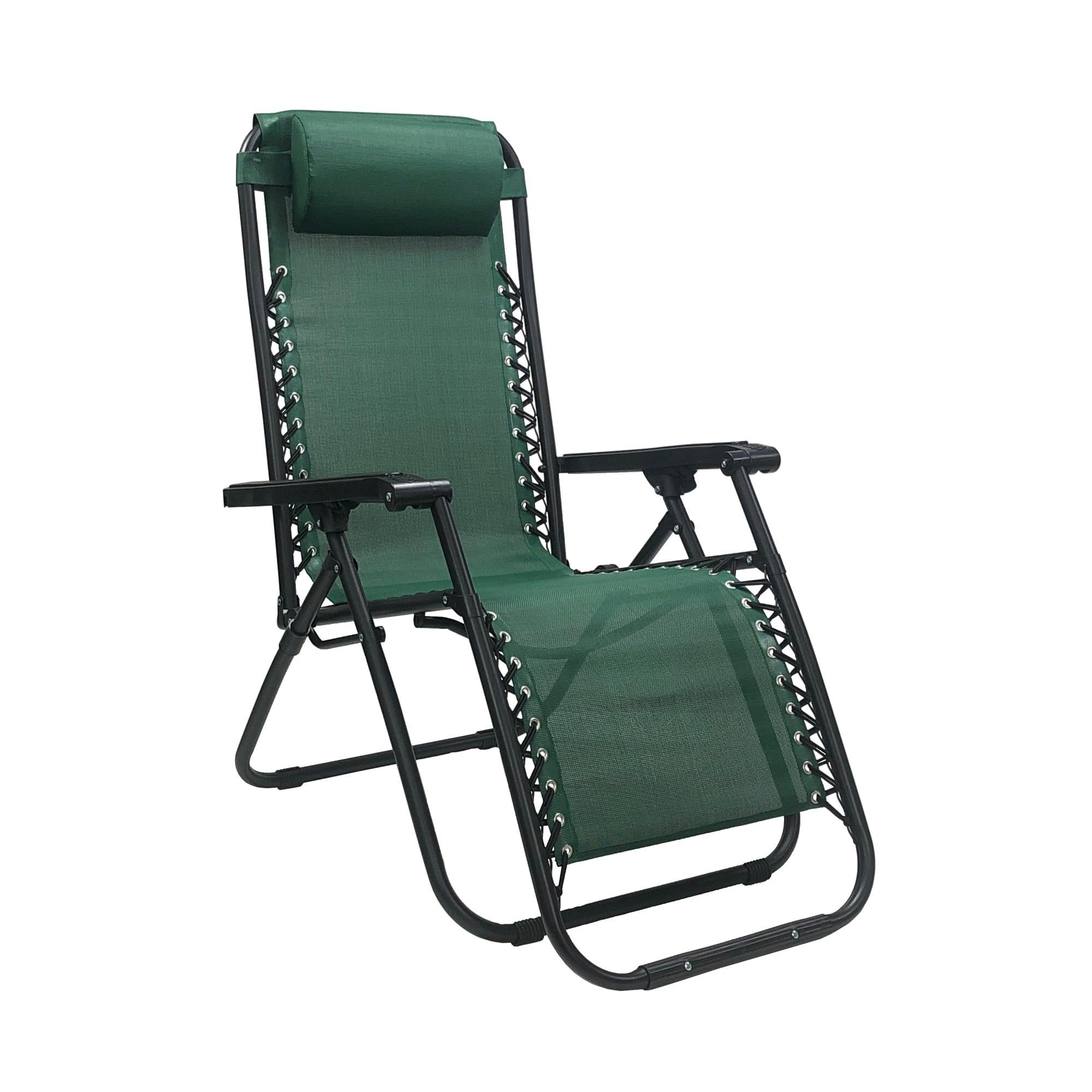 Trade Shop - Sdraio Sedia Verde Lettino Relax Prendisole Da Spiaggia G Pieghevole 285009