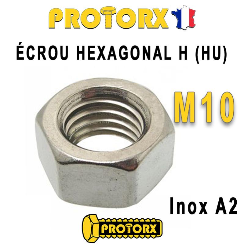 ÉCROU HEXAGONAL H (HU) : M10 x 5pcs | Acier Inoxydable A2 (Diam ...