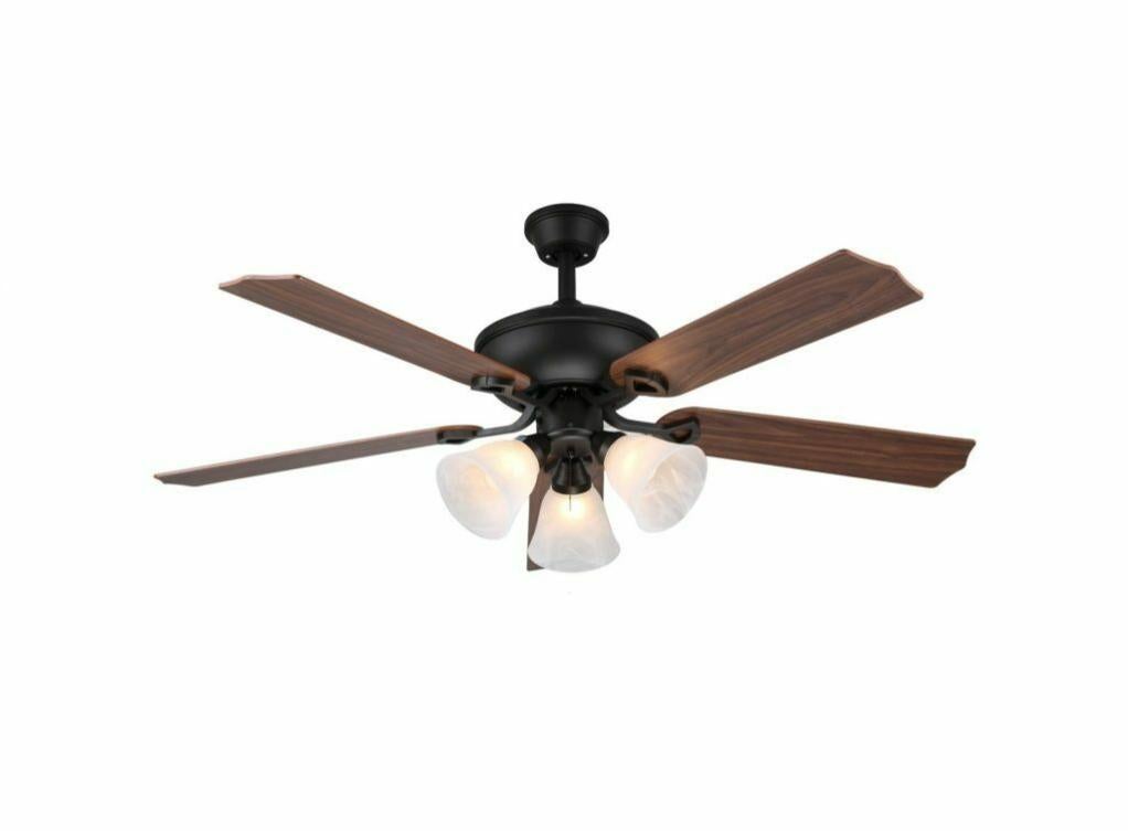 Ventilatore A Soffitto In Legno Chiaro Con Luce LED E Telecomando, 72W, 5 Pale, 3 Velocità, Timer, Dimmerabile, 60x60x25 Cm