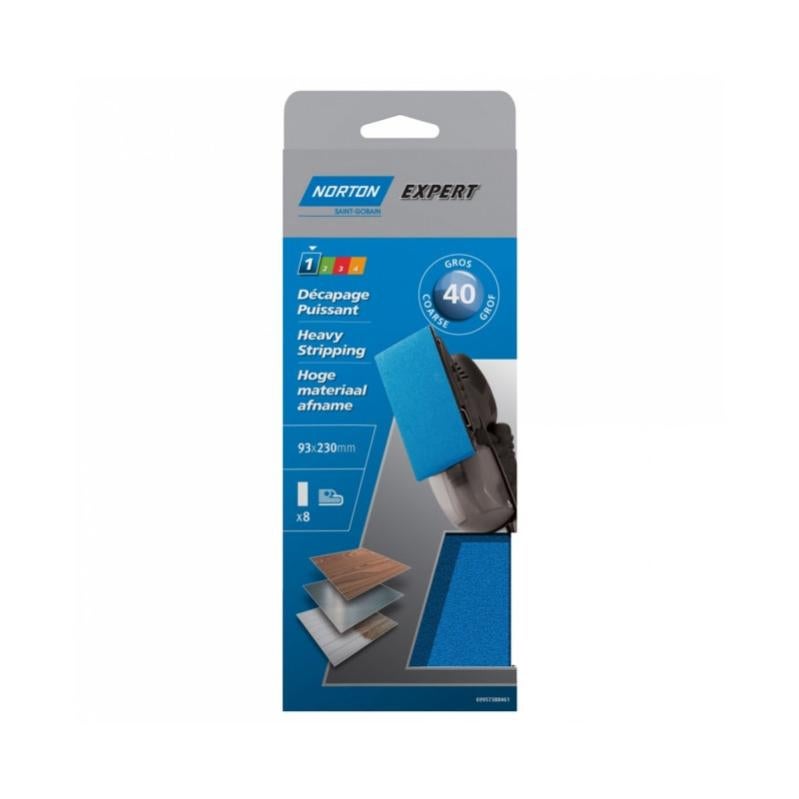 Lot De 2 Patins Abrasifs Norton Spécial Plâtre 115 X 280 Mm Grain 120 - Anti-Encrassement