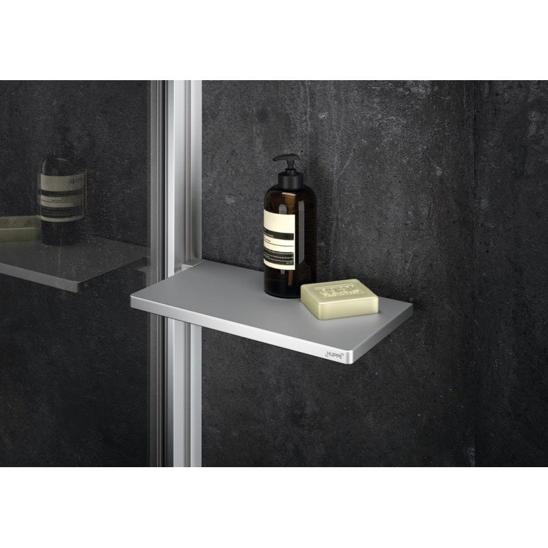 Schulte estante de ducha autoadhesiva, sin taladrar, 22,5 x 9,5 x 22,5 cm,  aspecto de acero inoxidable, almacenamiento para la ducha
