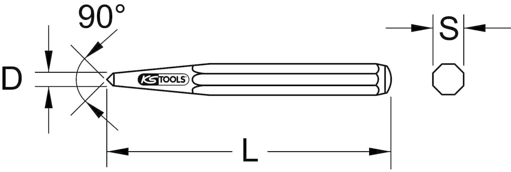 Bulino KS Tools 156.0410 Ø10mm Tondo - Utensile Professionale In Cromo-Vanadio - Foto 2