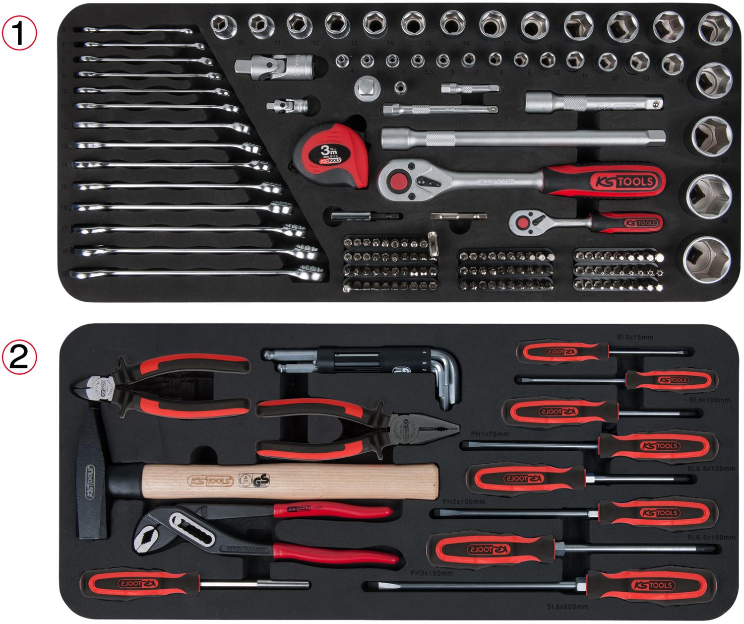 Ks Tools Serie Inserti Di Sistema Universali Toolbox Per Ripiani