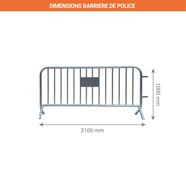 Barrière de sécurité Galvanisée de 2 mètres