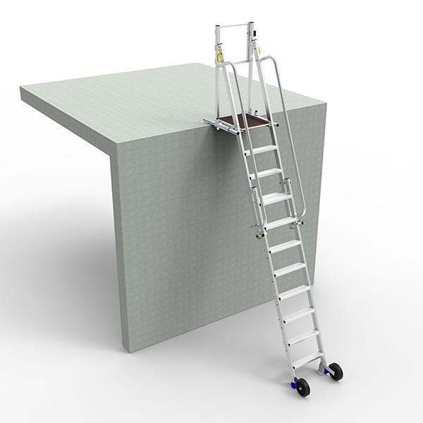 Échelle d'escalier multiposition à plateforme 2 x marches - 3,3 m