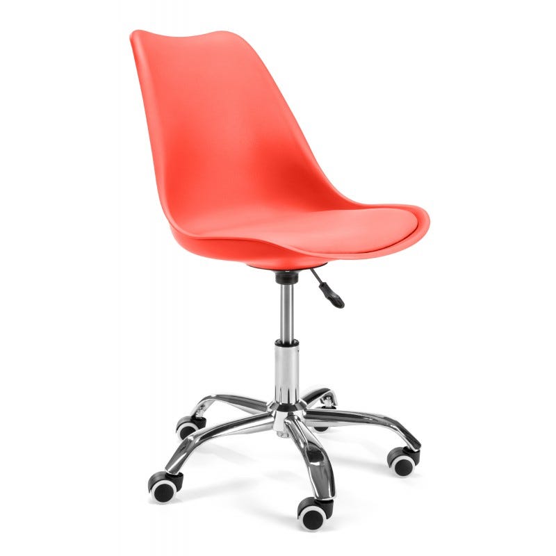 LUMIE - Chaise de bureau pivotant moderne pour enfant PU - Réglable en  hauteur - Dossier ergonomique - Rouge