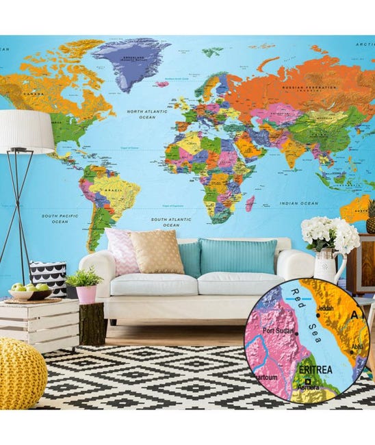 Papier Peint Adhesif World Map Colourful Geography Ii Leroy Merlin Papier Peint Adhesif World Map Colourful Geography Ii Leroy Merlin