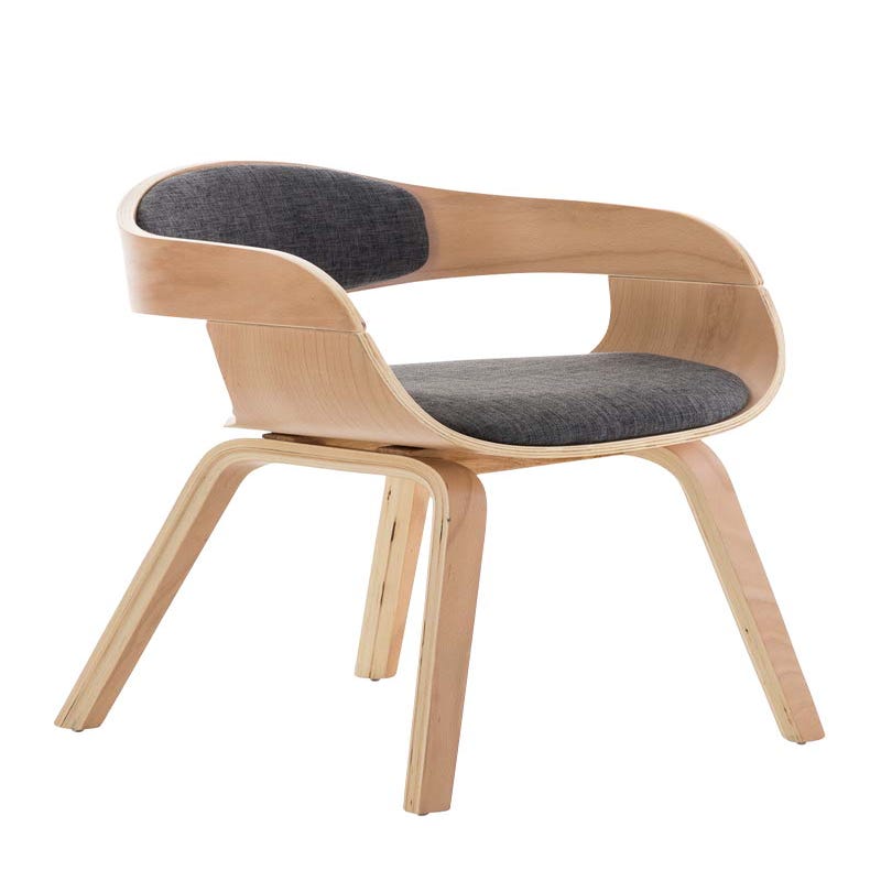 Chaise de bureau sans roulettes visiteur en tissu et bois design