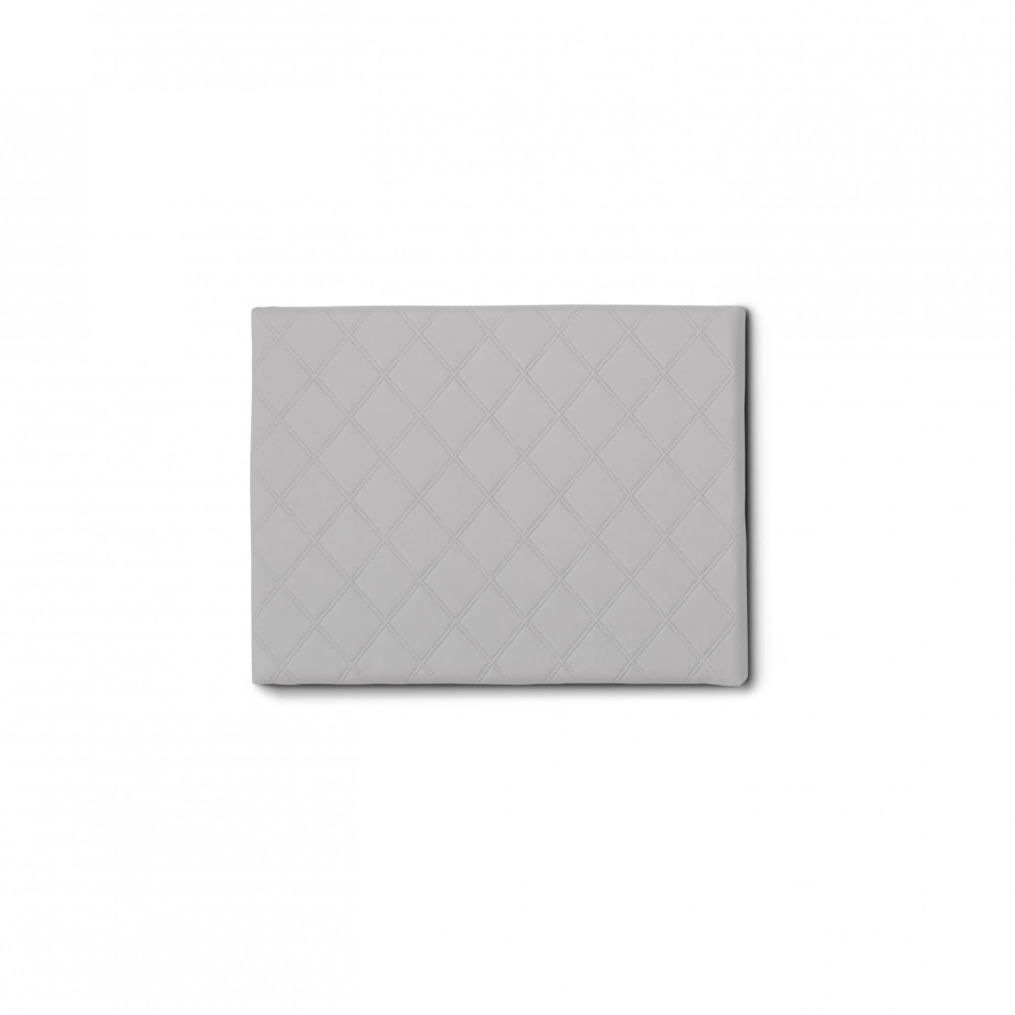 Cabecero de cama, cabecero en polipiel en la pared, 100% made in italy, adecuado para cama individual, 90x60cm, blanco,