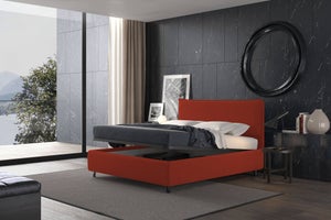 Letto matrimoniale Dabdelli, Letto contenitore con rivestimento in