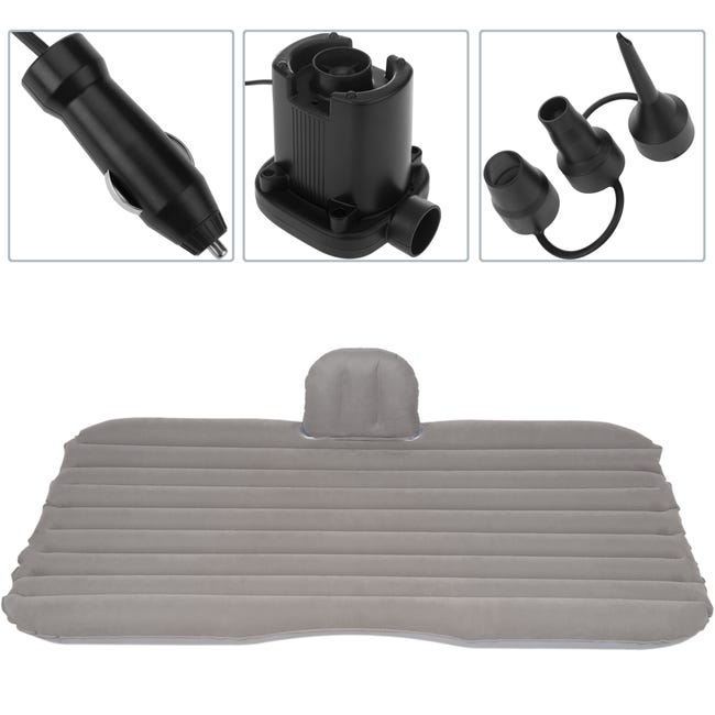 Materasso gonfiabile colore grigio, Kit completo di letto gonfiabile per  auto con pompa d'aria elettrica e cuscini