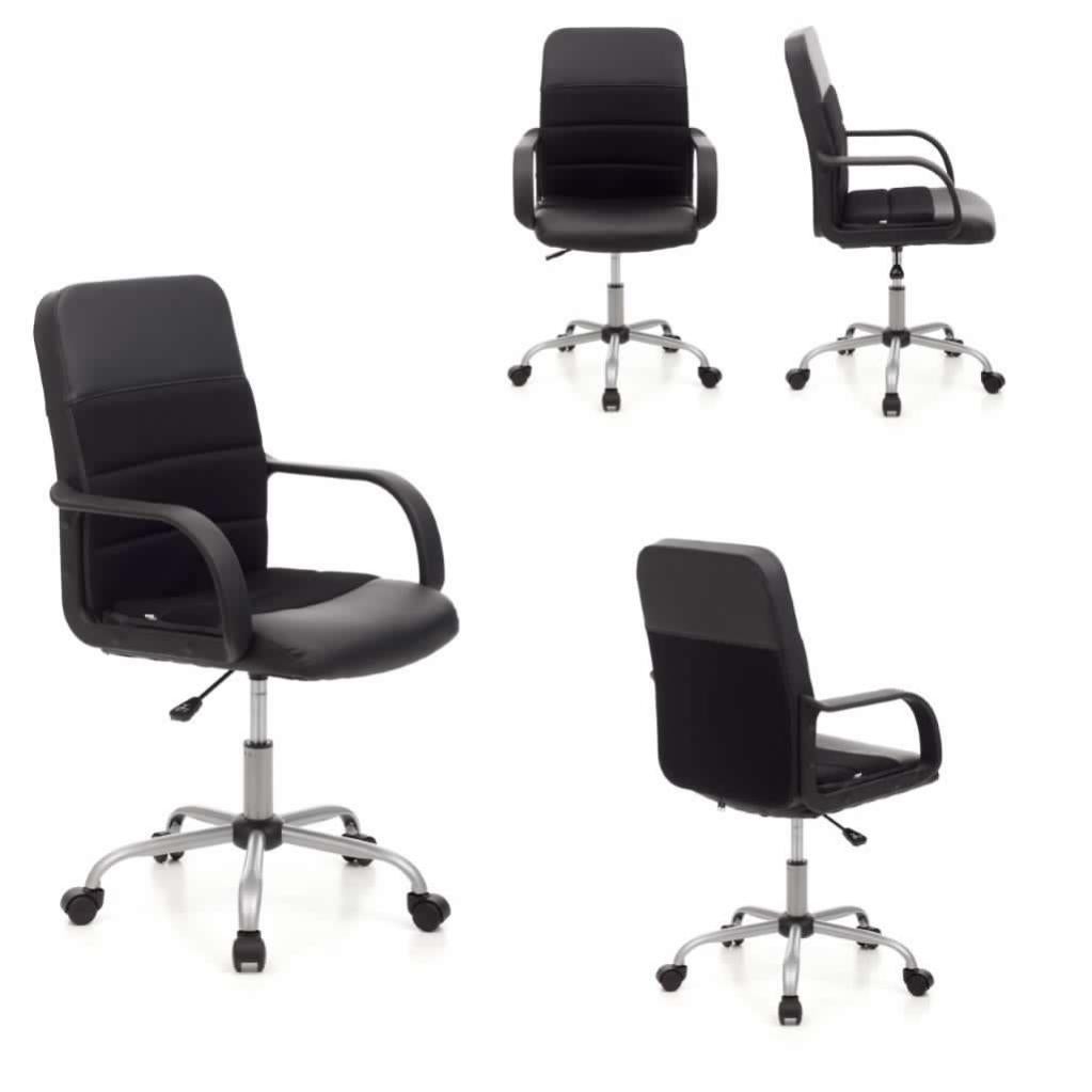 Vinsetto Sedia Ufficio Ergonomica Beige Con Base Cromata - Girevole 360° Con Ruote, Regolabile In Altezza - 2