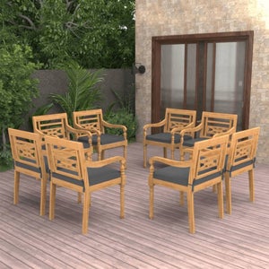 Set 4 sedie nere di design da giardino, Zenzero Shop, Nero, ZZNLF6053