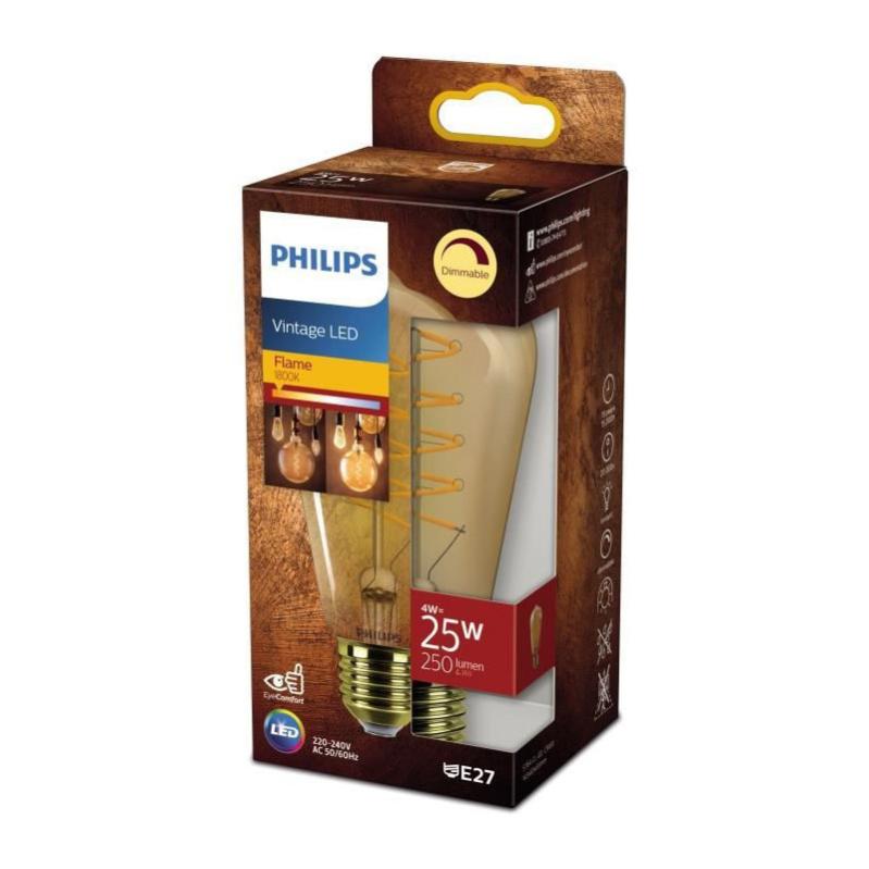 PHILIPS Ampoule LED Edison E27 25W Blanc Chaud Ambre Compatible