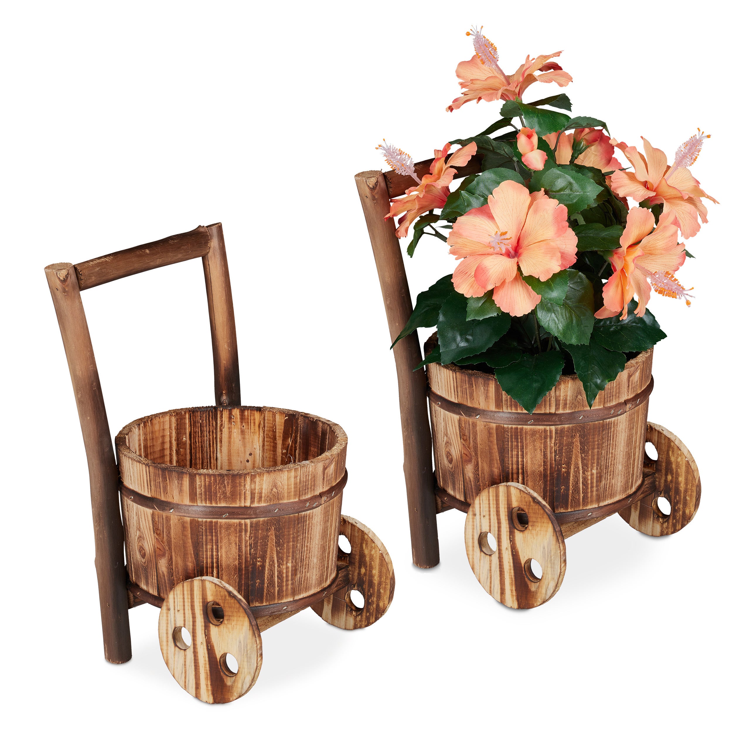 garden mile® Brouette décorative pour jardin - Décoration d'extérieur -  Convient pour plantes et fleurs - Brouette à bois